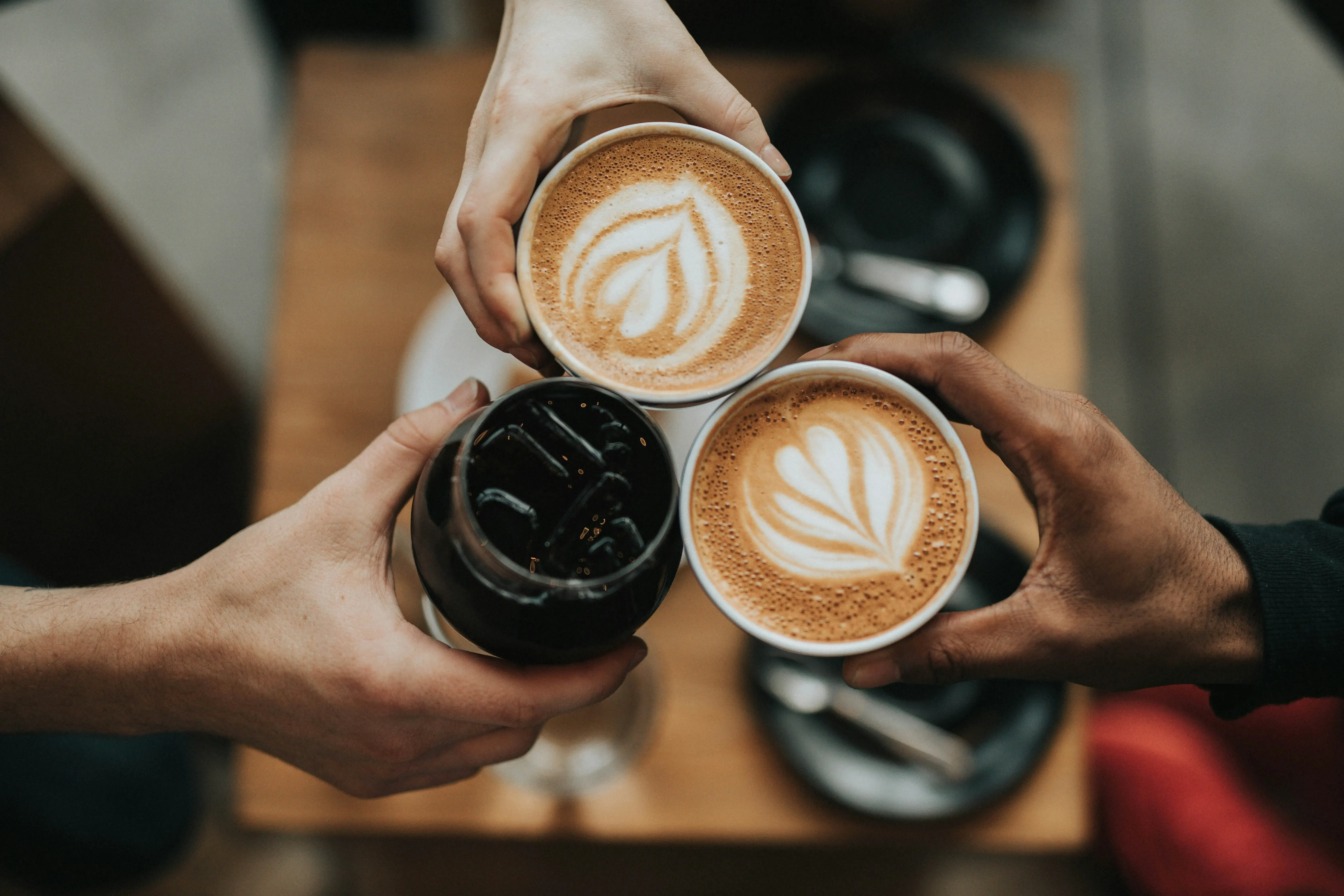 3杯のコーヒーの画像